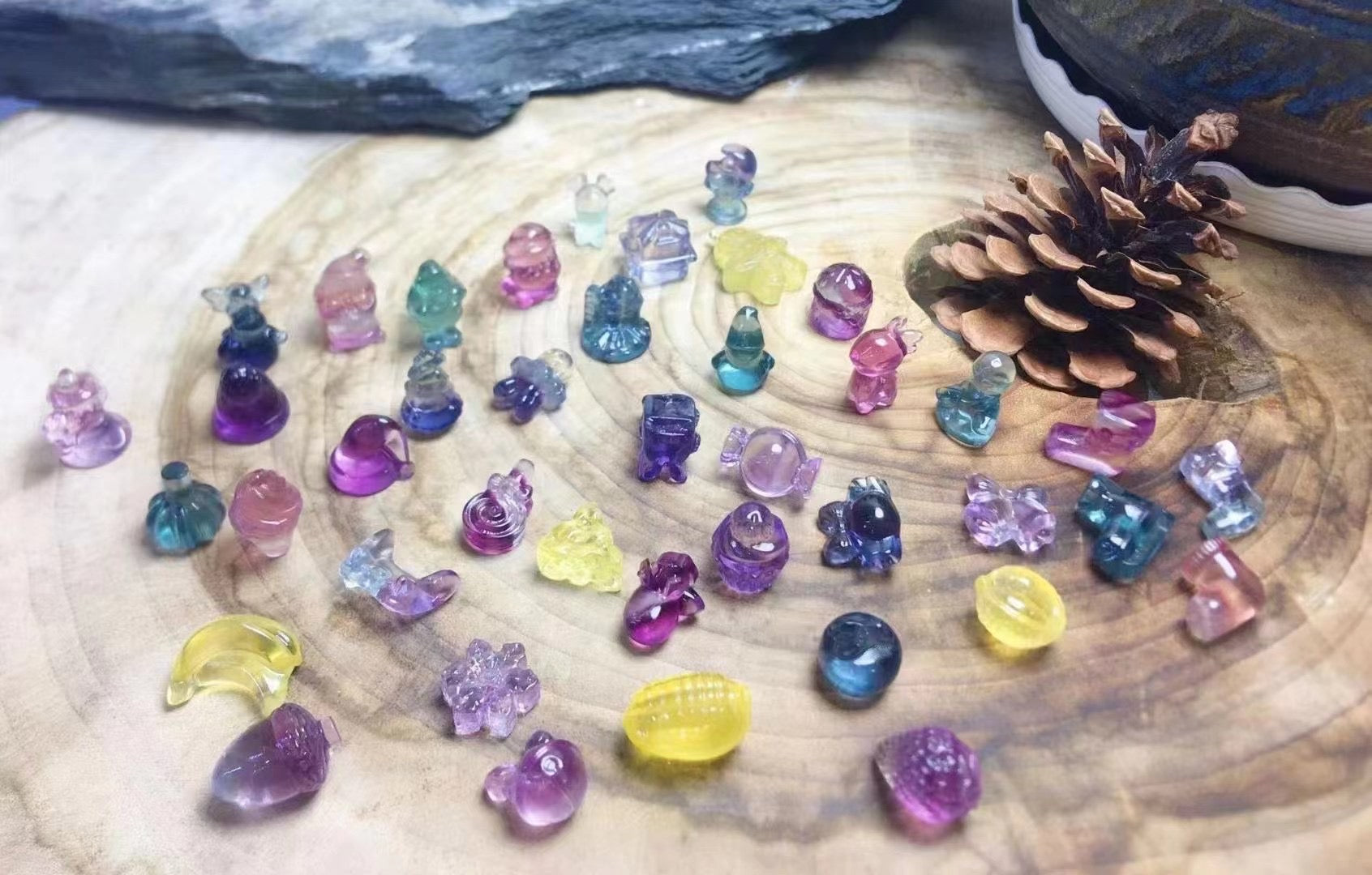 Tiny Fluorite carvings